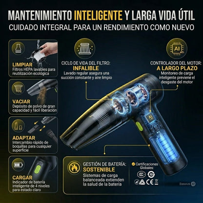 Aspiradora y Sopleteadora Inalámbrica 2 en 1 para Auto