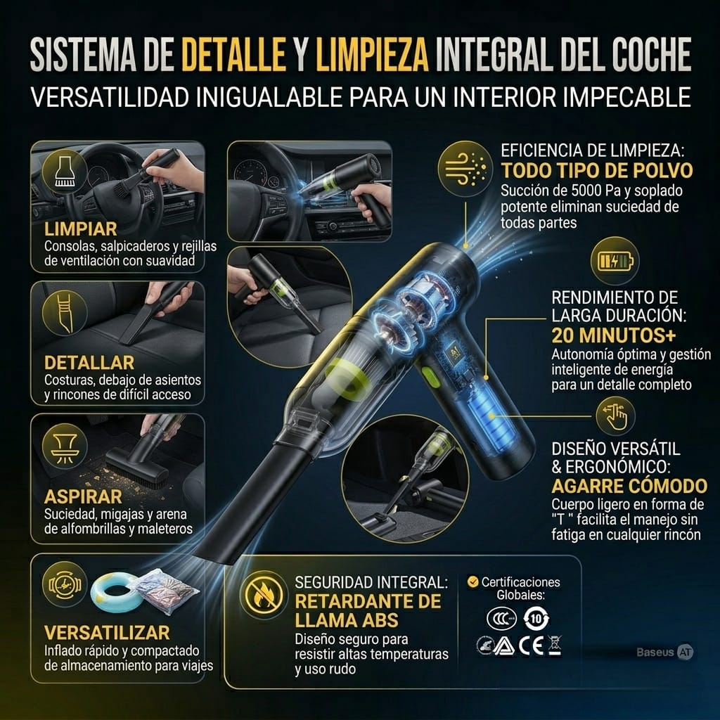 Aspiradora y Sopleteadora Inalámbrica 2 en 1 para Auto