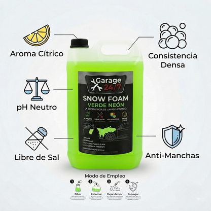 Shampoo Snow Foam Verde Neón para Prelavado