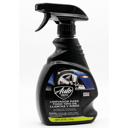 Kit De Limpieza Automotriz 7 Pzs Lavado Llantas Y Rines