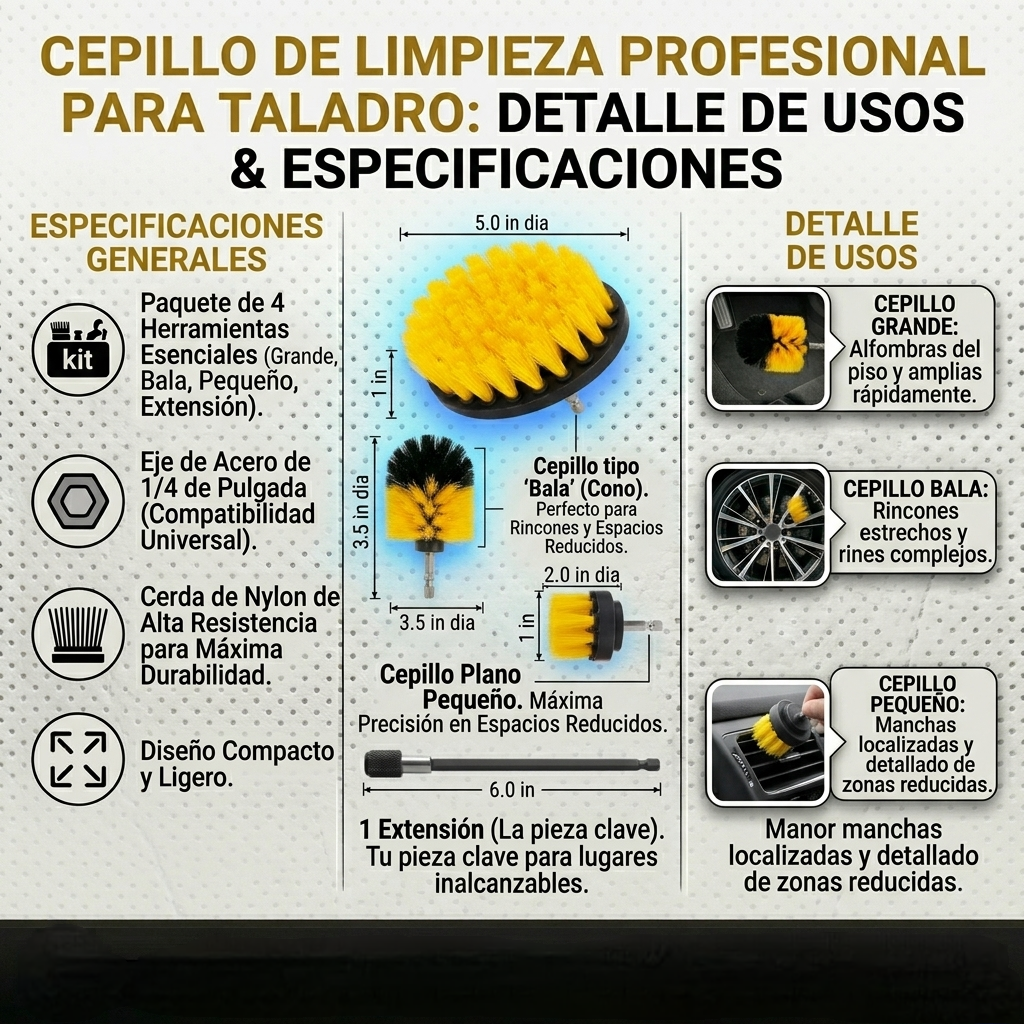 Kit de Cepillos De Limpieza Para Taladro