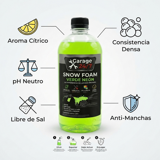 Shampoo Snow Foam Verde Neón para Prelavado - 1 Litro
