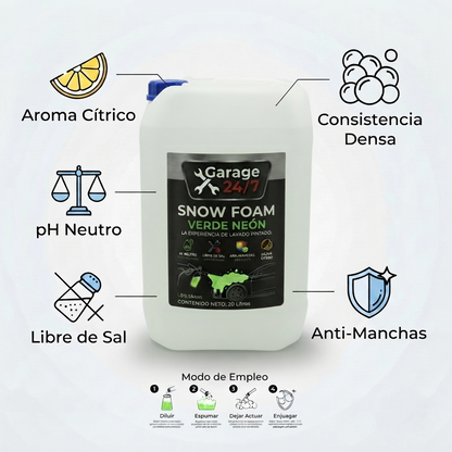 Shampoo Snow Foam Verde Neón para Prelavado