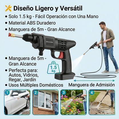 Hidrolavadora Inalámbrica (Pistola Lavadora a Presión Eléctrica)