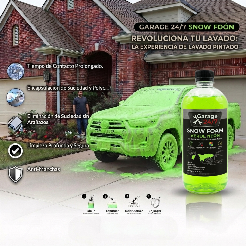 Shampoo Snow Foam Verde Neón para Prelavado - 1 Litro